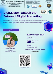 Shanthi IT Solution — Grateful to Speak at DigiMaster, Meenakshi Sundararajan Engineering College